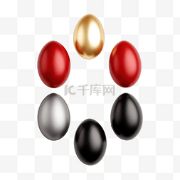 红金银和黑色椭圆形复活节彩蛋框