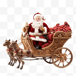 圣诞节手表图片_坐着雪橇的圣诞老人准备用雪橇送