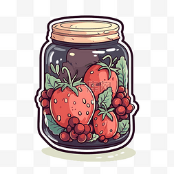 复古复古水果罐装新鲜草莓装饰插