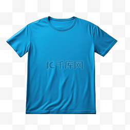 背面t恤图片_纯蓝色 T 恤样机模板，具有正面和