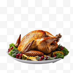 感恩节餐桌上有火鸡