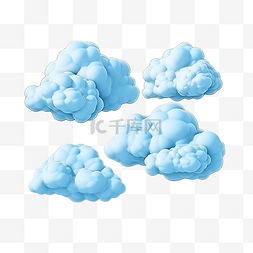 3d 云天空中蓬松的云彩用于装饰卡