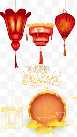 中国新年春节组图竖图红色花纹