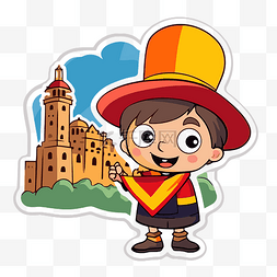 一个拥有西班牙城市和城堡的孩子