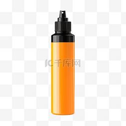 白色玻璃管图片_帶黑蓋和橙黃色管的膠瓶