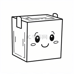 白色方形桌子图片_笑脸的盒子