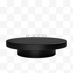 圆柱展示图片_空圆形黑色讲台场景或 3D 圆柱站