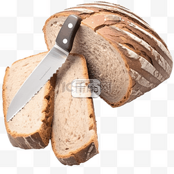 碎金图片_与剪切路径隔离的面包菜刀