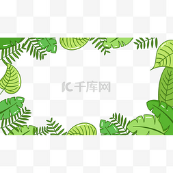 热带树叶绿色边框