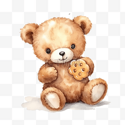 水彩饼干熊