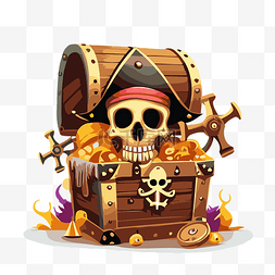 海盗宝箱素材图片_海盜寶箱 向量