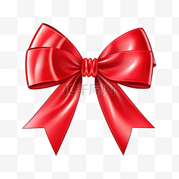 用于贺卡和礼品卡的红丝带蝴蝶结