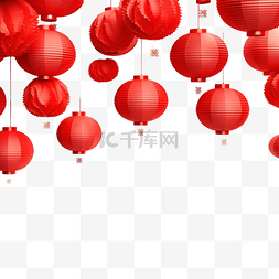 中国文化传统图片_农历新年红灯笼背景ai生成