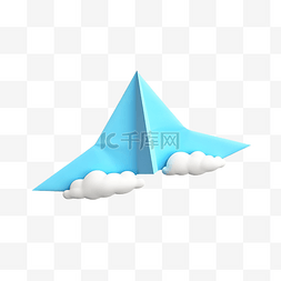 折纸飞机图片_纸飞机云 3d 插图