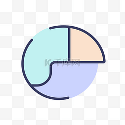 蓝色颜色图片_带有蓝色饼图插图的徽标 向量