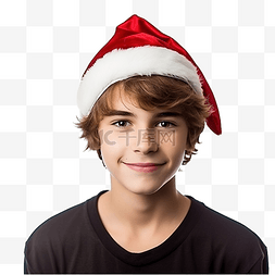 戴圣诞帽的男孩图片_聖誕節的時候