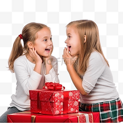 两个礼物图片_两个女孩打电话给圣诞老人要更好