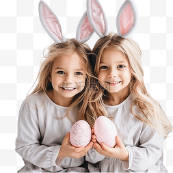 兔子耳朵图片_复活节快乐姐妹家庭女孩万圣节兔