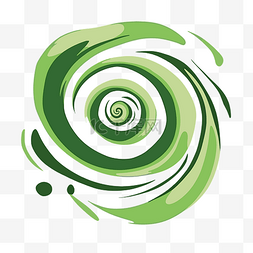 简单的漩涡剪贴画绿色矢量概念与