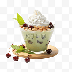 敷料促进图片_bingsu 绿茶红豆 3d 渲染