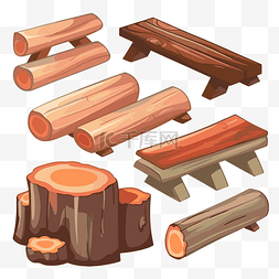 用地类型图片_木材剪贴画各种类型的木原木集卡