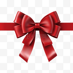 圣诞快乐逼真的红色蝴蝶结，礼盒