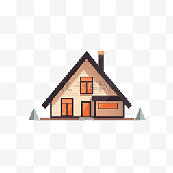 山墙屋顶房屋建筑插图以最小的风