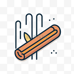 线条图标说明一根棍子上的香肠 