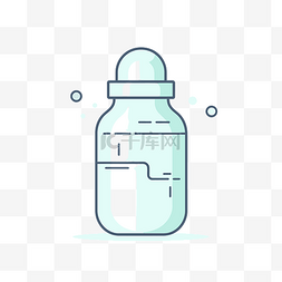带气泡婴儿奶瓶的平面图形矢量图