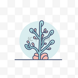 小小的珊瑚树插画 向量