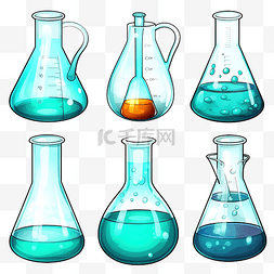 生物技术彩页图片_一套用于化学实验的烧瓶