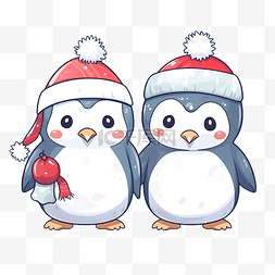 小企鹅卡通图片_可爱的涂鸦企鹅圣诞快乐插图集