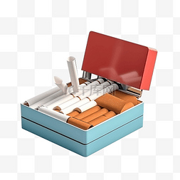 香烟盒子图片_带有生成人工智能的 3D 风格流行