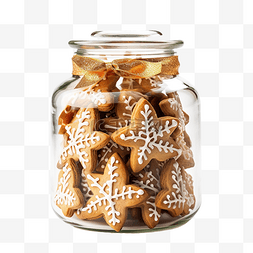 饼干球图片_圣诞美味的星姜饼干，装在装有圣