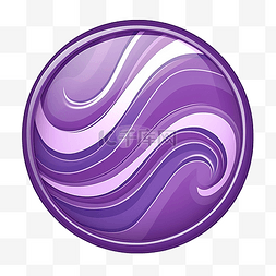 紫色卡通波浪圆圈按钮