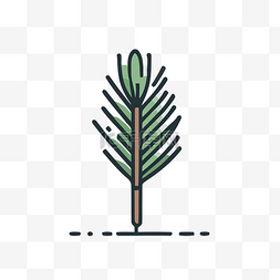 简约平面背景图片_简约设计的小松树，带线条插图 