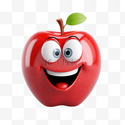 搞笑红苹果人物png