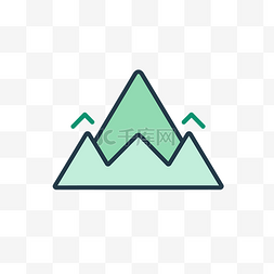 设计描绘图片_带有绿色山谷的山线图标轮廓设计