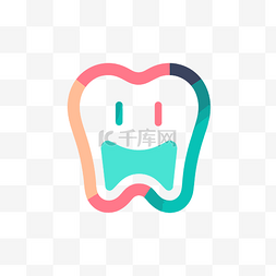 彩色牙齿图标设计 向量