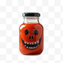 孩子喝果汁图片_玻璃罐里的万圣节健康番茄汁，灰