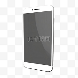 白色智能手机的 3d 插图