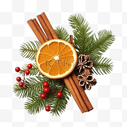 圣诞贺卡姜饼人图片_姜饼肉桂甘蔗橙色五彩纸屑和云杉