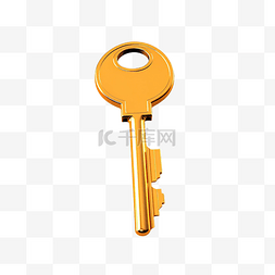关键钥匙图片_关键 3d 渲染橙色