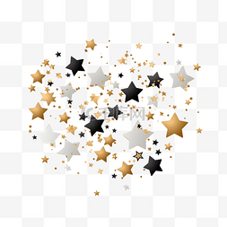 金色银色星星图片_金色和银色的星星五彩纸屑金色的