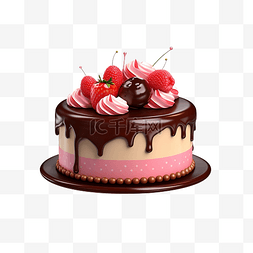 png 3d 卡通蛋糕生日情人节 3d 渲染 