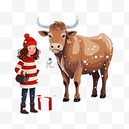 合影屋图片_在一个农场里与小公牛合影的女孩