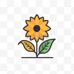 太阳花设计图片_白色背景上的向日葵图标 向量