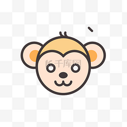 猴子头脸图标 向量