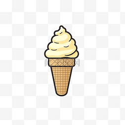 简约风格的冰淇淋甜筒插图