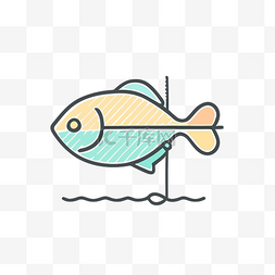 代表钓鱼鱼的钓鱼图标 向量